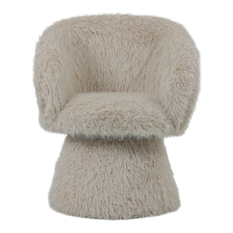 Stuhl beige Felloptik, Esszimmerstuhl beige