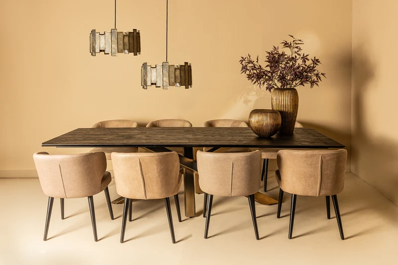 Stuhl taupe Leder, Esszimmerstuhl taupe Leder