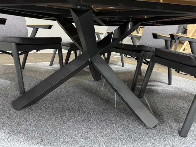 Gartentisch Teak-Holz, Gartentisch anthrazit Aluminium-Gestell, Maße 170x170 cm
