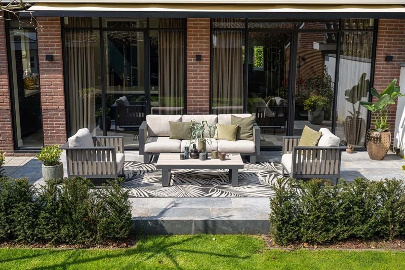 Gartencouchtisch anthrazit-grau, Gartenmöbel Garten-Couchtisch, Länge 130 cm