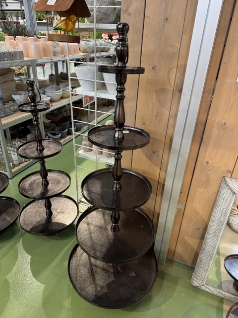 Etagere schwarz Metall, Etagere 5-Etage, Höhe 150 cm