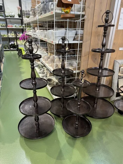 Etagere schwarz Metall, Etagere 5-Etage, Höhe 150 cm