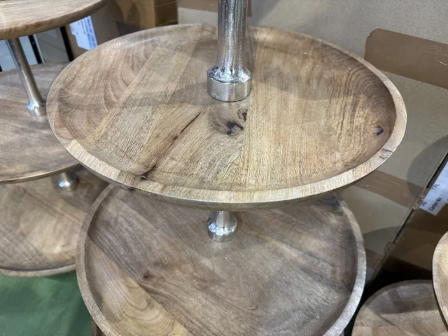 Etagere Holz, Etagere Metall-Holz, Höhe 160 cm