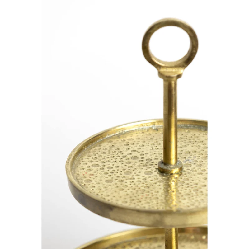 Etagere Gold, Metall Etagere Gold, Höhe 37 cm