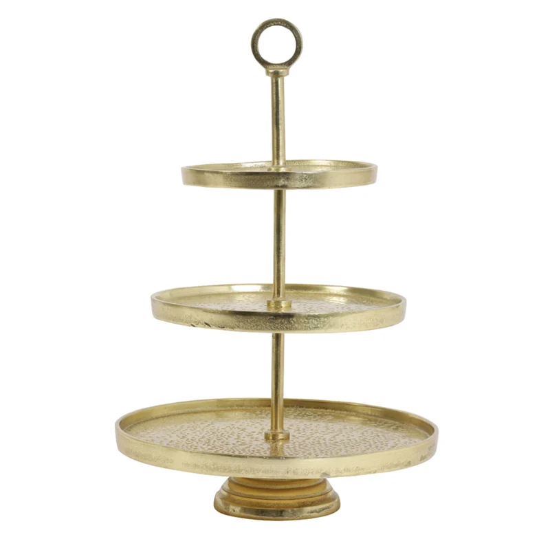 Etagere Gold, Metall Etagere Gold, Höhe 48 cm