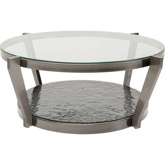 Couchtisch rund Graphit-grau, Glastisch rund, Durchmesser 90 cm