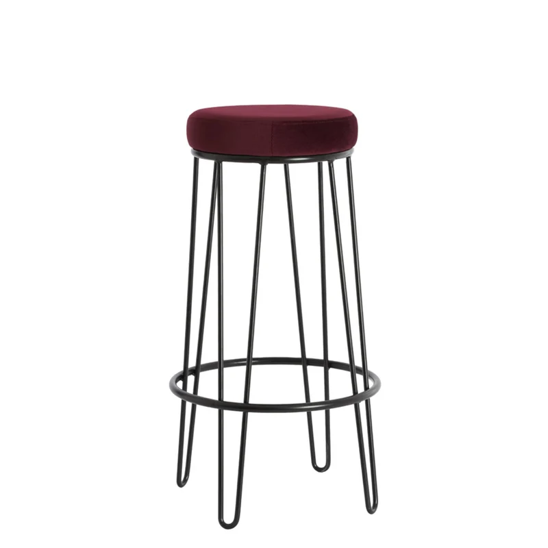 Barhocker bordeaux schwarz, Barhocker rot-bordeaux, Höhe 73 cm