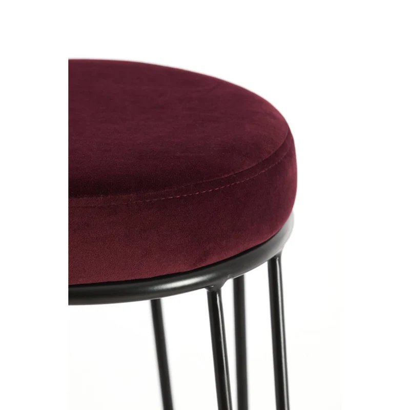 Barhocker bordeaux schwarz, Barhocker rot-bordeaux, Höhe 73 cm