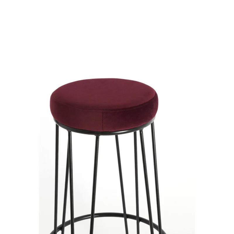 Barhocker bordeaux schwarz, Barhocker rot-bordeaux, Höhe 73 cm
