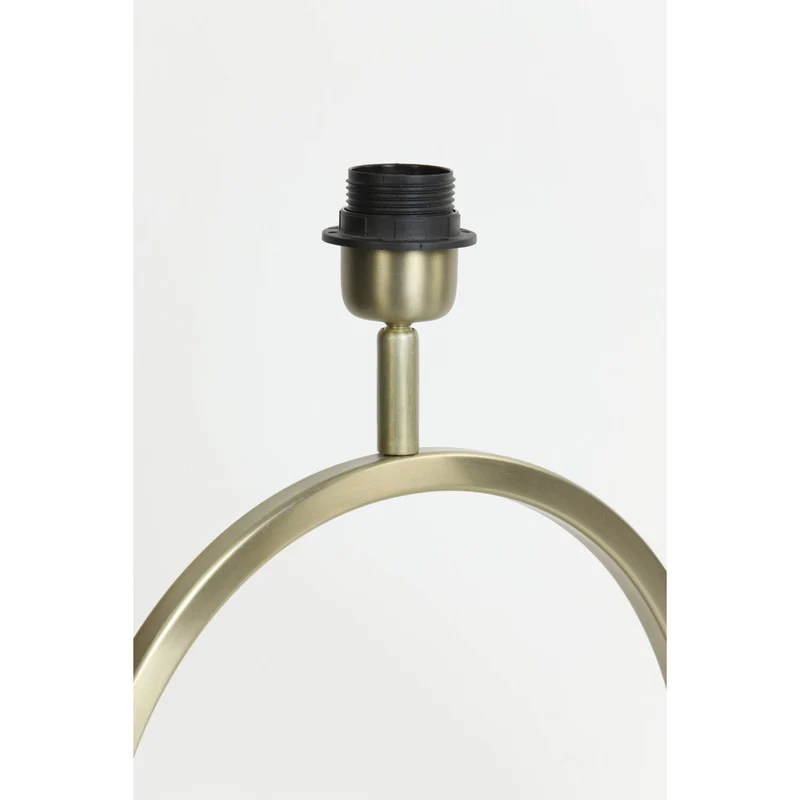Tischleuchte Gold matt, Lampenfuß Gold für Lampenschirm, Tischlampe Kreis Gold, Höhe 42 cm