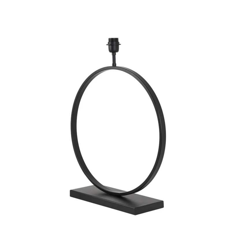 Tischleuchte schwarz, Lampenfuß schwarz für Lampenschirm, Tischlampe Kreis schwarz, Höhe 64 cm