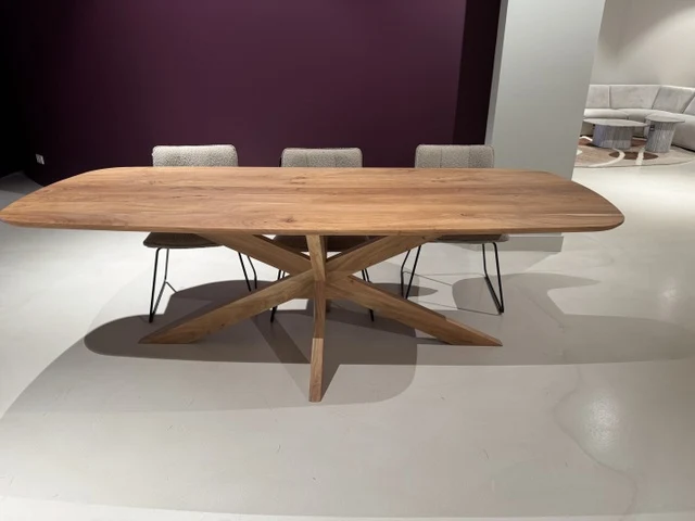 Esstisch Massivholz Natur-Farbe, Tisch Holz-Natur, Länge 240 cm