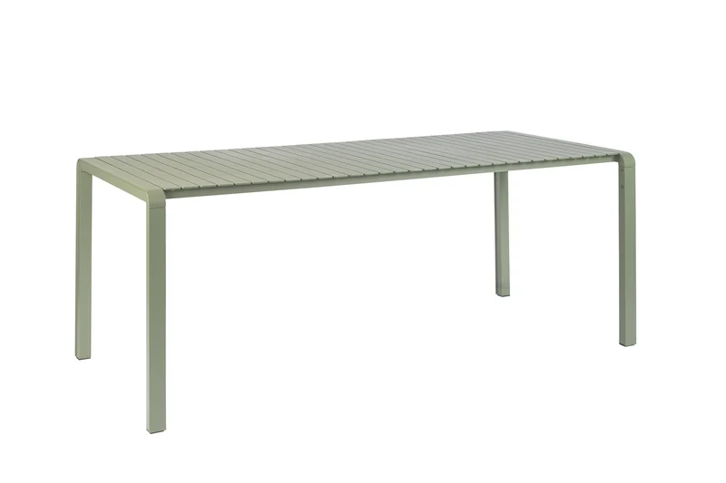 Gartentisch grün Metall, Metall-Gartentisch grün, Länge 214 cm