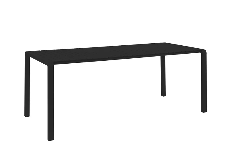 Gartentisch schwarz Metall, Metall-Gartentisch schwarz, Länge 214 cm