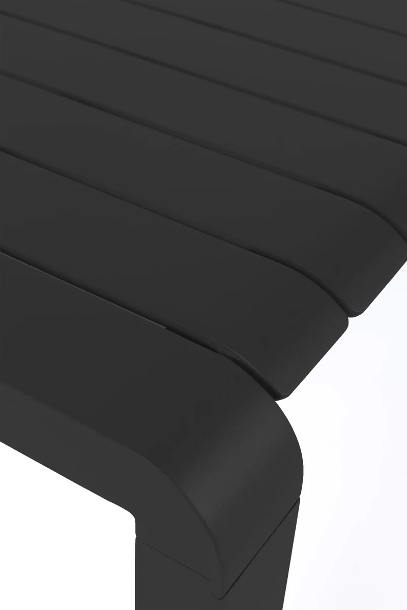 Gartentisch schwarz Metall, Metall-Gartentisch schwarz, Länge 214 cm