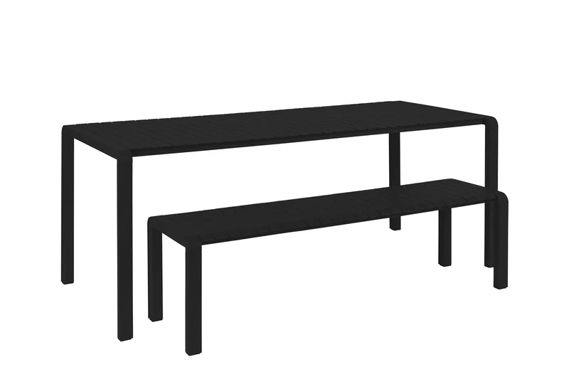 Gartenbank schwarz, Gartenbank Metall, Länge 175 cm