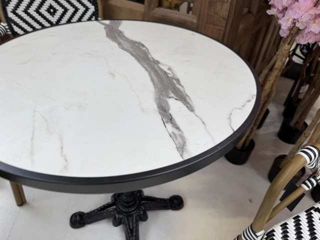 Bistrotisch schwarz-weiß, Durchmesser 70 cm