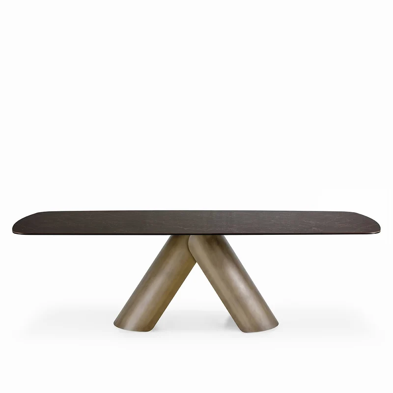 Esstisch Bronze-schwarz Keramik Tischplatte, Tisch Bronze-schwarz, Länge 200 cm