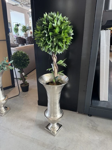 Vase Silber Metall, Vase Aluminium, Höhe 61 cm