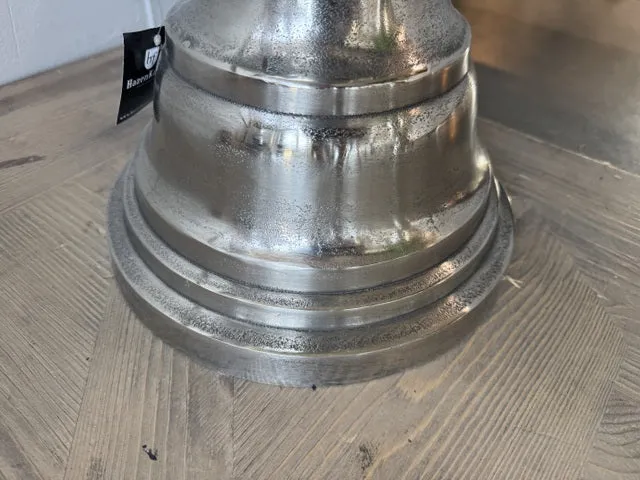 Bodenvase Silber Metall, Vase Aluminium, Höhe 98 cm