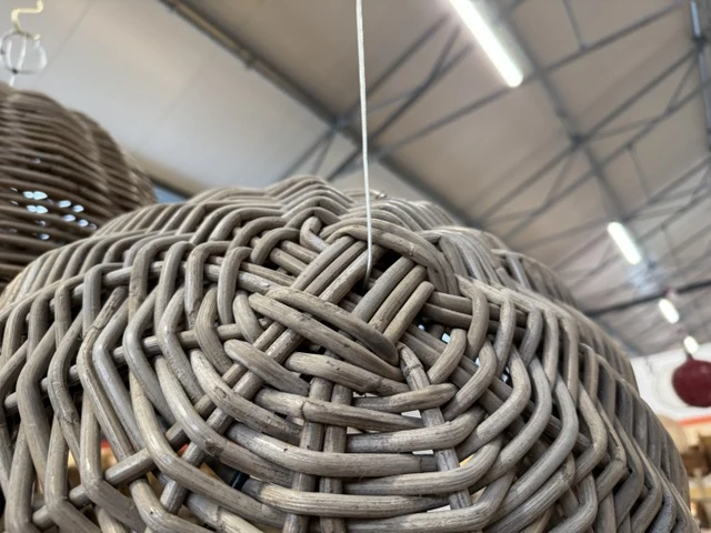 Hängelampe Rattan, Pendelleuchte Rattan, Durchmesser 50 cm