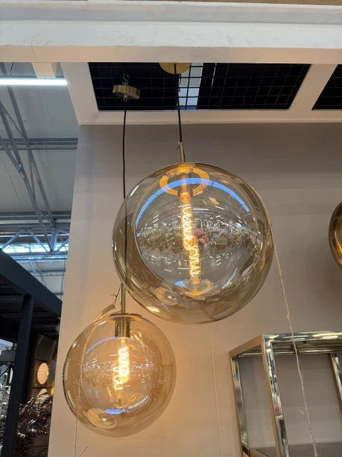 Hängeleuchte Glas rund, Hängelampe Glaskugel, Ø 40 cm