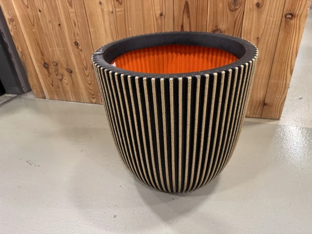 Pflanzen-Übertopf Gold-schwarz, Blumen-Übertopf Gold, Durchmesser 35 cm