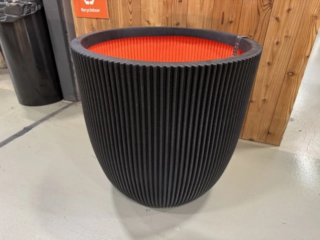 Pflanzen-Übertopf schwarz, Blumen-Übertopf schwarz, Planztopf schwarz, Durchmesser 43 cm