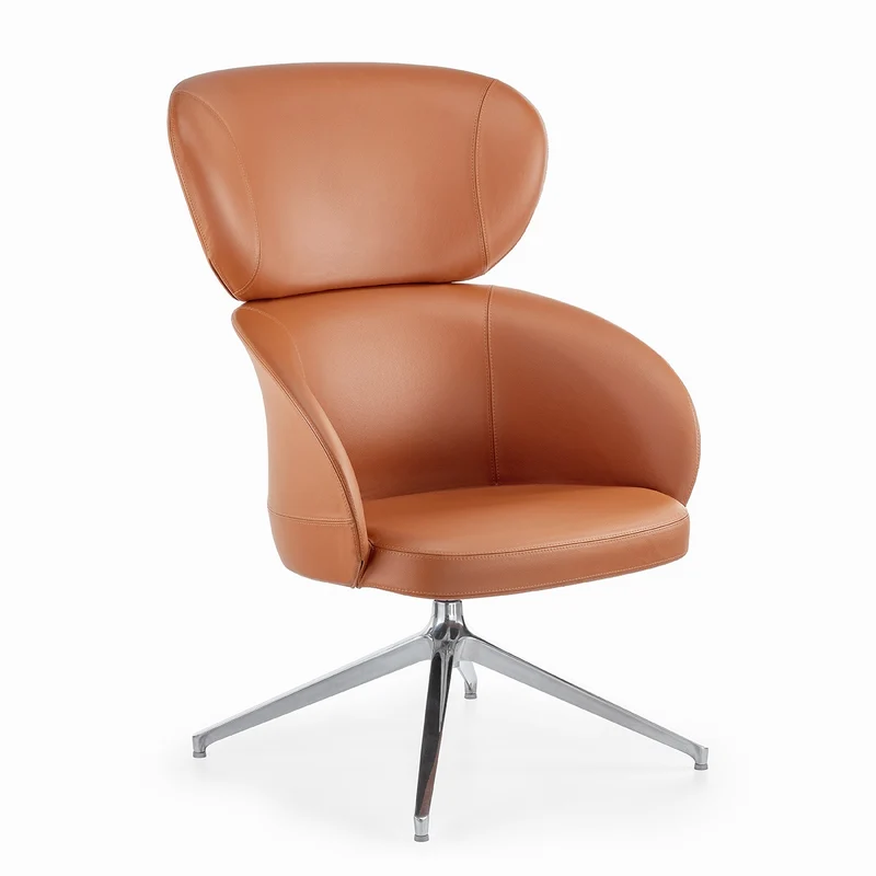 Sessel blau Leder, Lounge-Sessel blau drehbar