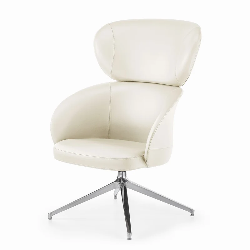 Sessel weiß Leder, Lounge-Sessel weiß drehbar