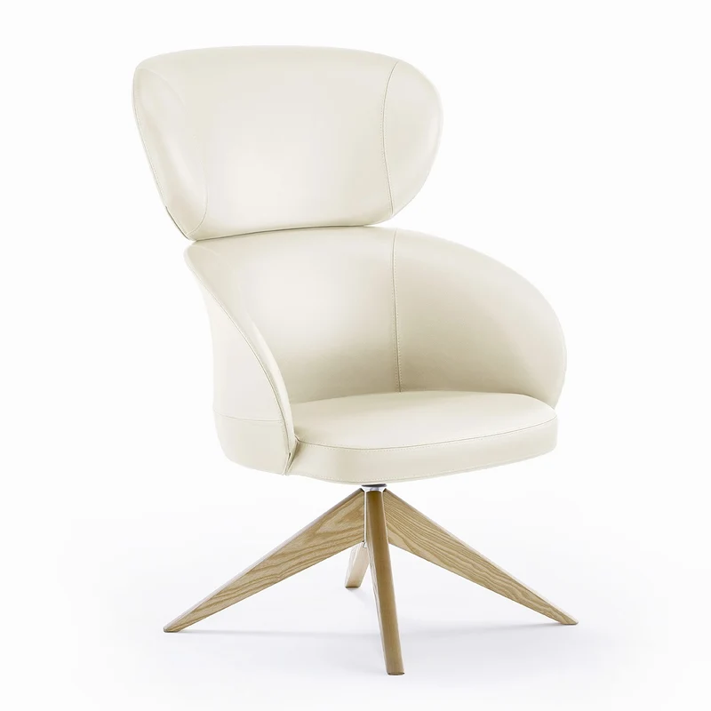 Sessel weiß Leder, Lounge-Sessel weiß drehbar