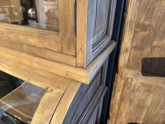Vitrine Teak, Schrank Teak, Breite 100 cm