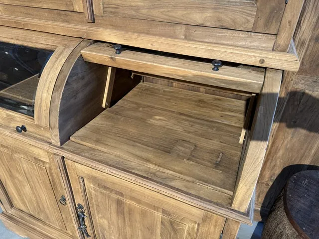 Vitrine Teak, Schrank Teak, Breite 100 cm