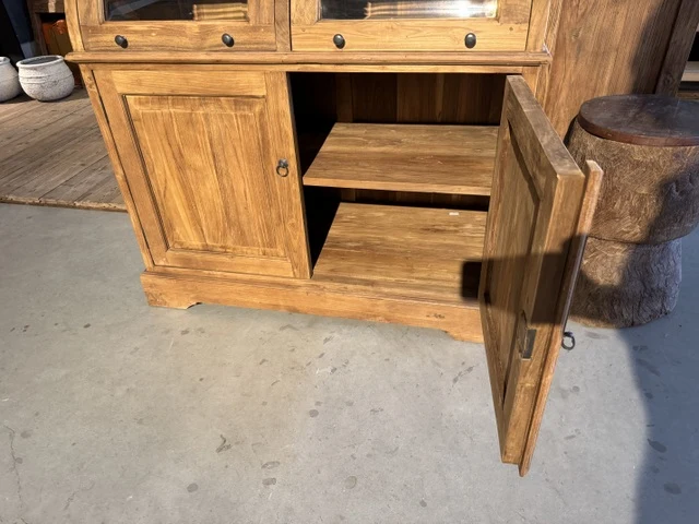 Vitrine Teak, Schrank Teak, Breite 100 cm