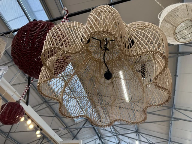 Hängelampe Rattan, Pendelleuchte Rattan, Durchmesser 80 cm