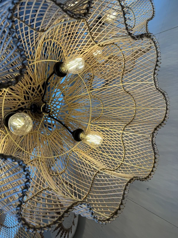 Hängelampe Rattan, Pendelleuchte Rattan, Durchmesser 80 cm