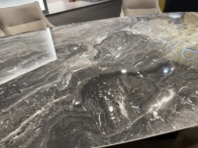 Esstisch Keramik oval Marmoroptik, Tisch Keramik oval, Esstisch Marmoroptik grau Keramik, Länge 270 cm