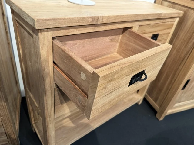Kommode Holz Teak, Anrichte Massivholz Teak, Sideboard Holz Teak, Breite 90 cm