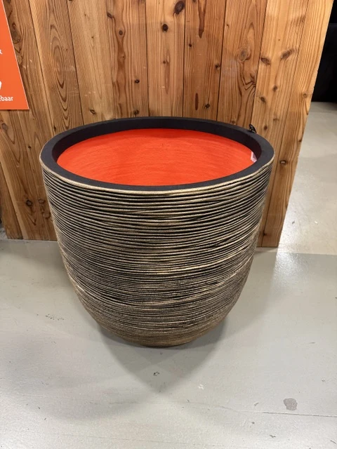 Pflanztopf Gold-schwarz, Blumen-Übertopf Gold, Durchmesser 35 cm