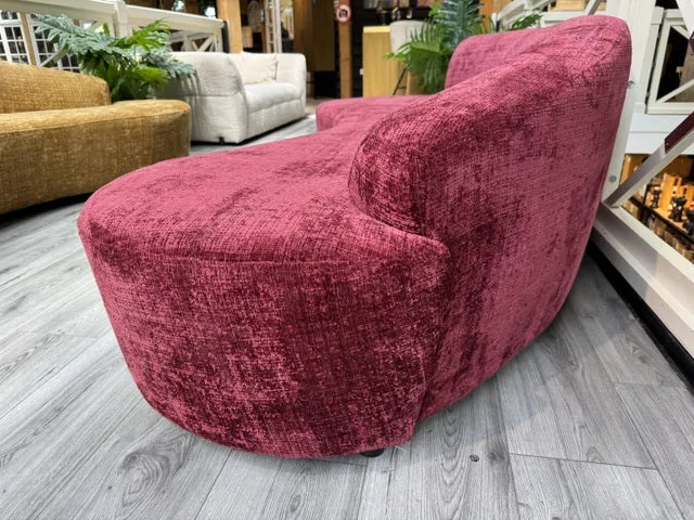 Sofa halbrund rot, Sitzsofa rot, Breite 300 cm