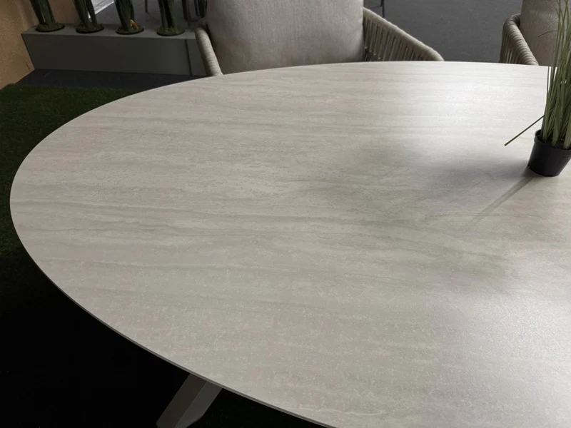 5 teiliges Set Gartentisch mit vier Gartensessel, Lounge-Gartentisch creme mit vier Sessel