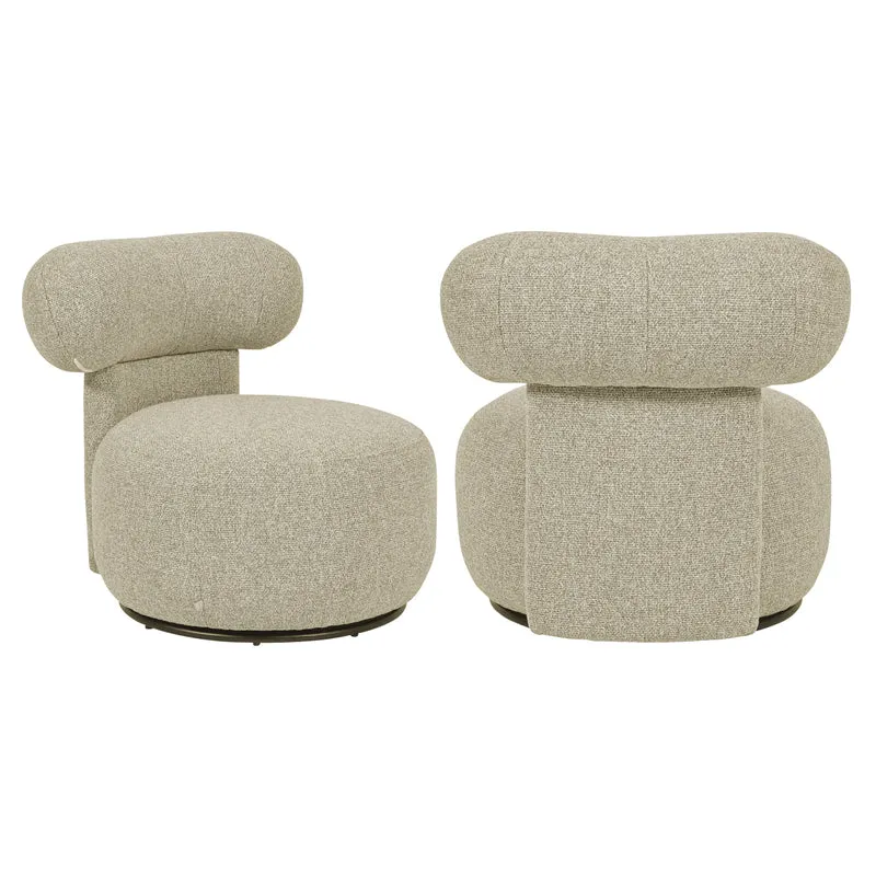 Sessel drehbar Farbe-Sand, Longe-Sessel drehbar, Breite 59 cm
