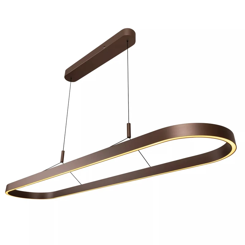 Pendelleuchte Rost-Farbe, Hängeleuchte LED oval dimmbar, Breite 150 cm