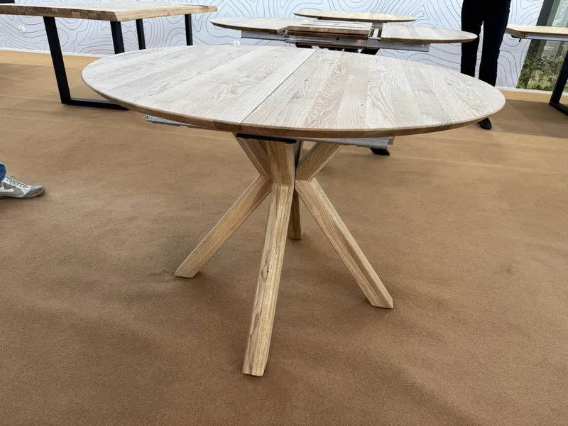 Esstisch rund ausziehbar Eiche, Tisch ausziehbarer rund, Tisch rund Eiche, Länge 120-170 cm