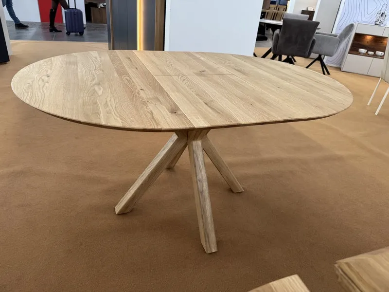 Esstisch rund ausziehbar Eiche, Tisch ausziehbarer rund, Tisch rund Eiche, Länge 120-170 cm