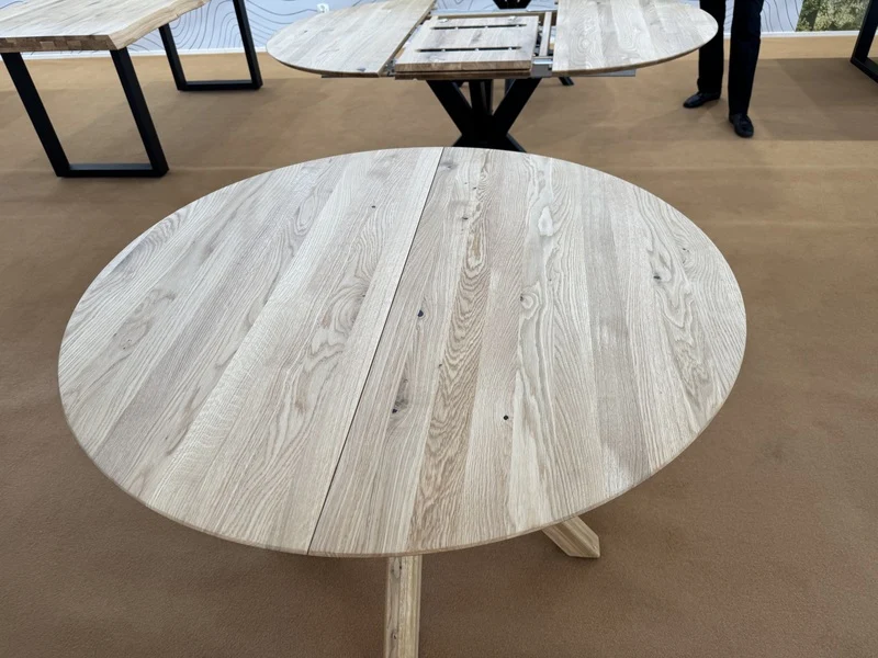 Esstisch rund ausziehbar Eiche, Tisch ausziehbarer rund, Tisch rund Eiche, Länge 120-170 cm