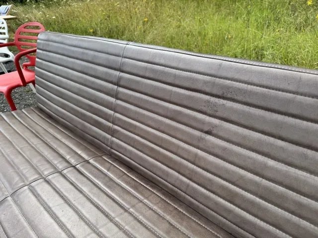 Sitzbank Leder taupe, Sitzbank taupe-grau, Länge 220 cm