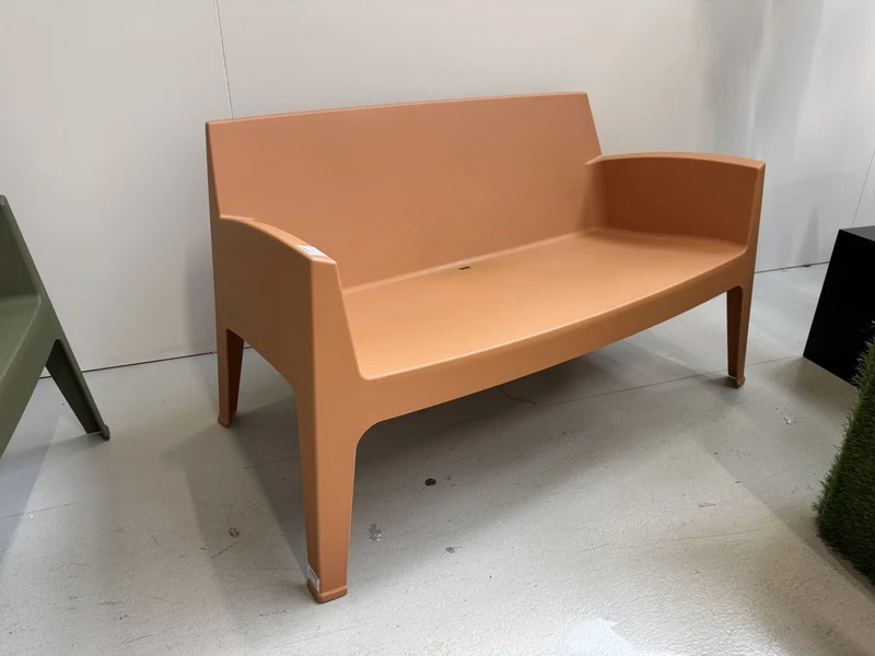 Gartenbank Terrakotta Kunststoff, Breite 119 cm