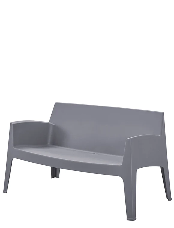 Gartenbank anthrazit Kunststoff, Breite 119 cm