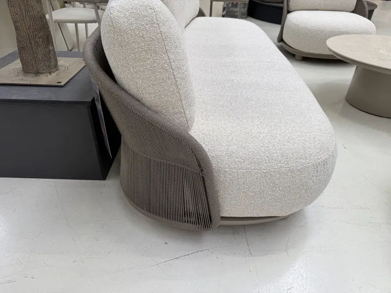 Lounge 3er Set Champagne, Gartenlounge Sofa-Sessel braun-Champagne